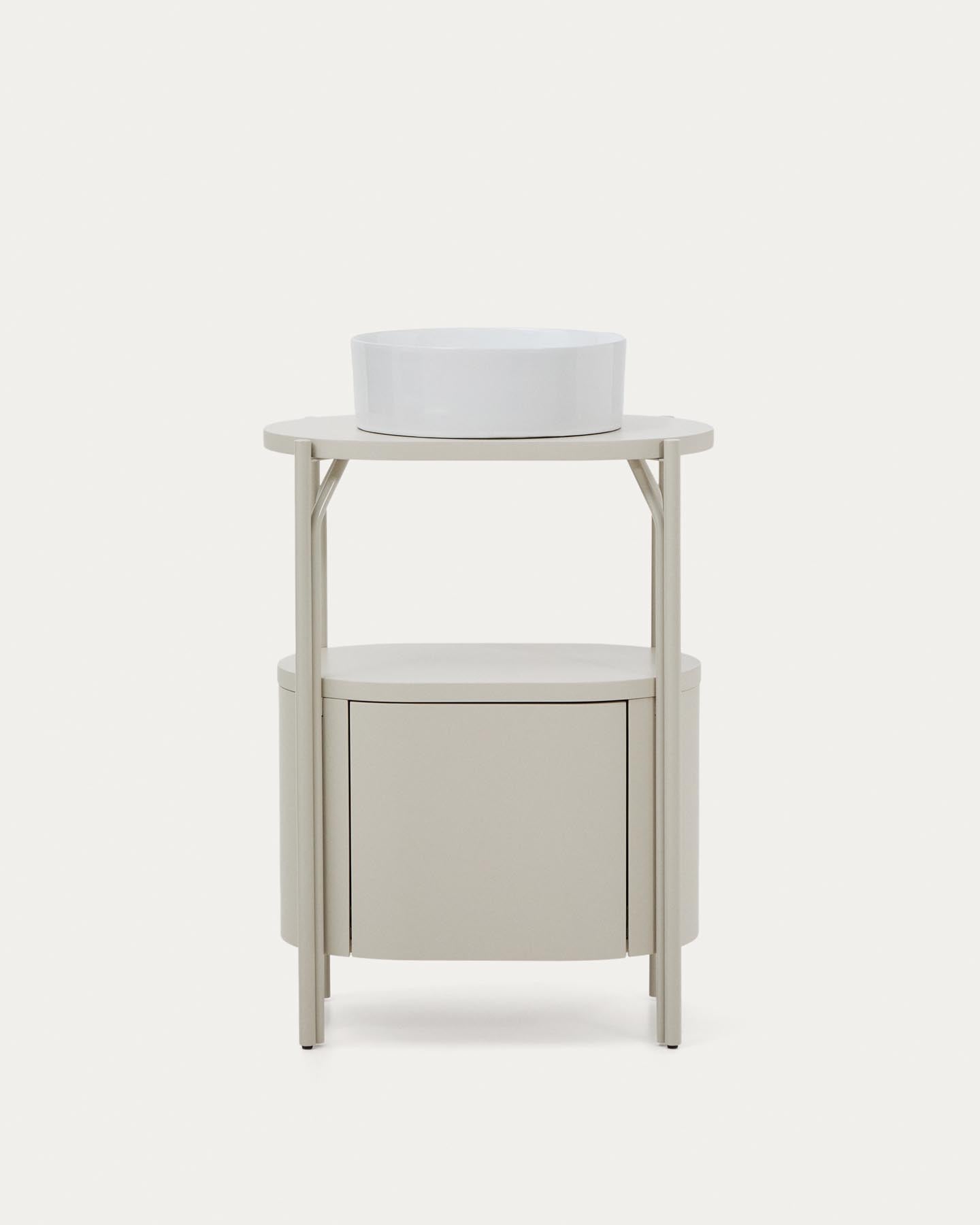 Badezimmermöbel Arely mit Stahlgestell und weiß lackiertem MDF, 60 x 40 cm in Beige präsentiert im Onlineshop von KAQTU Design AG. Badzubehör ist von Kave Home