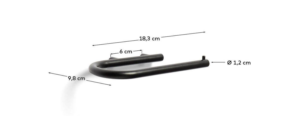 Toilettenpapierhalter Arely aus schwarzem Metall in Schwarz präsentiert im Onlineshop von KAQTU Design AG. Toilettenpapierhalter ist von Kave Home