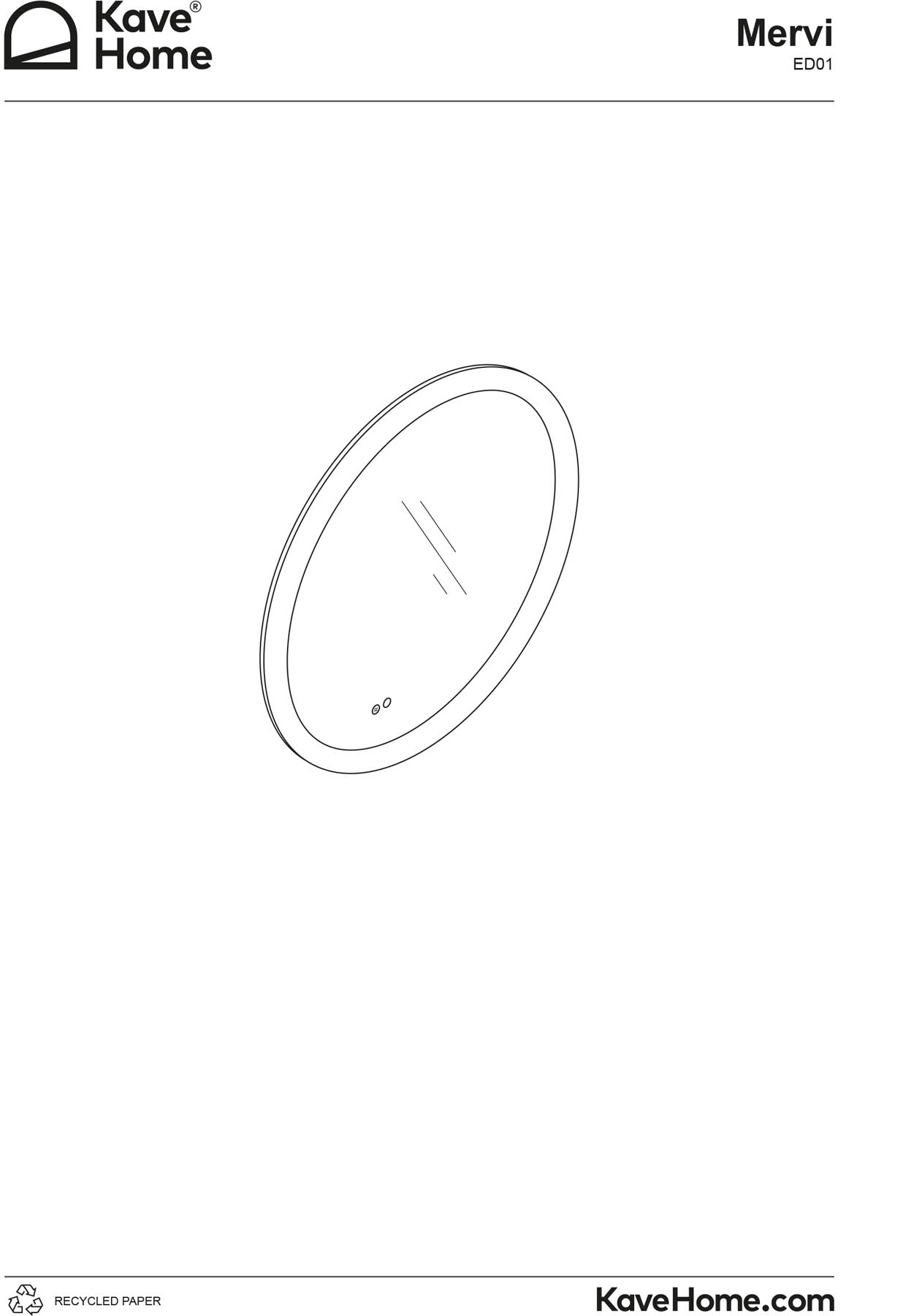 Runder Badezimmerspiegel Mervi mit LED-Licht und Anti-Beschlag-Funktion, Ø 60 cm in Transparent präsentiert im Onlineshop von KAQTU Design AG. Badzubehör ist von Kave Home