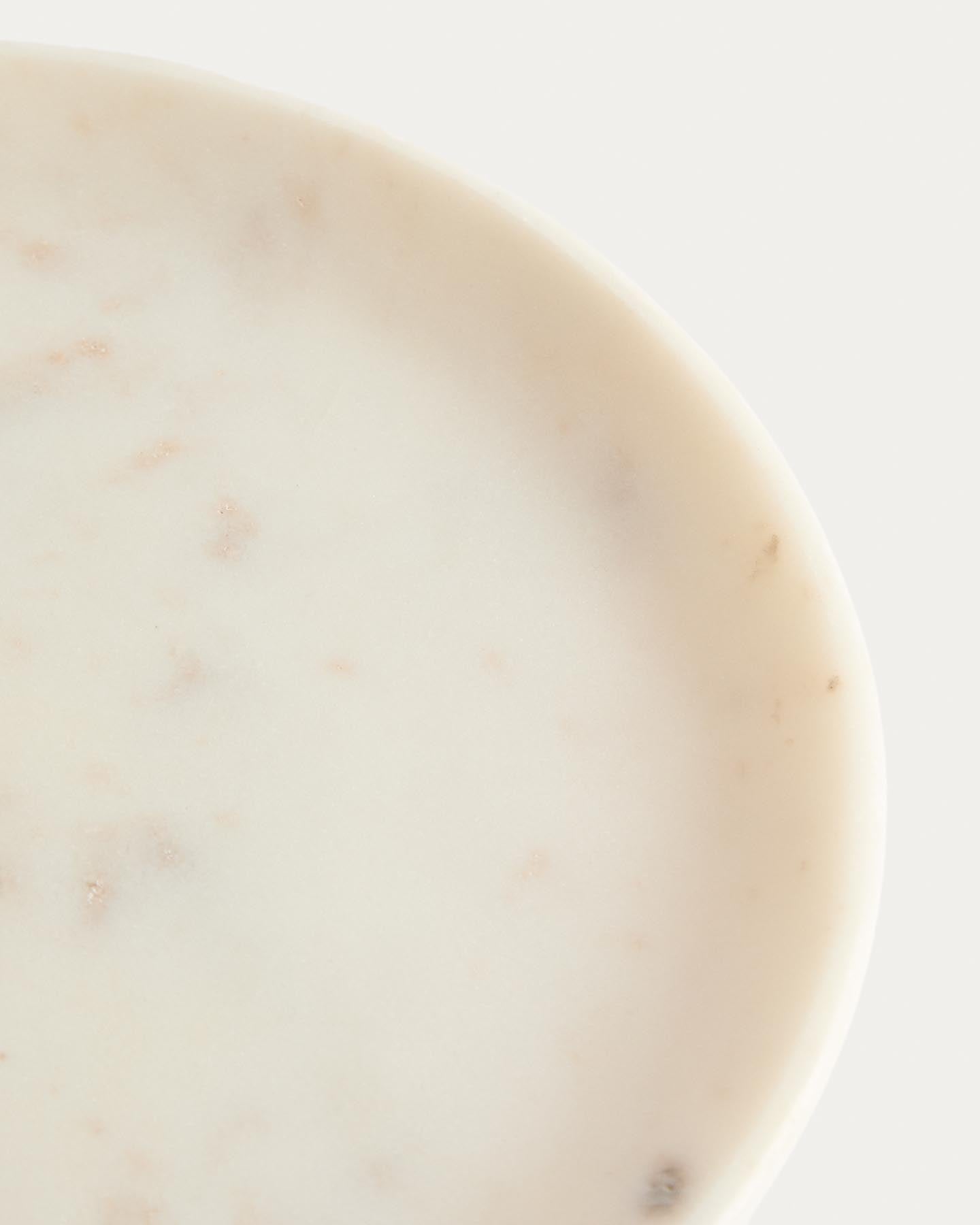 Dessertteller Erefi aus weissem Marmor in Grau präsentiert im Onlineshop von KAQTU Design AG. Dessertteller ist von Kave Home
