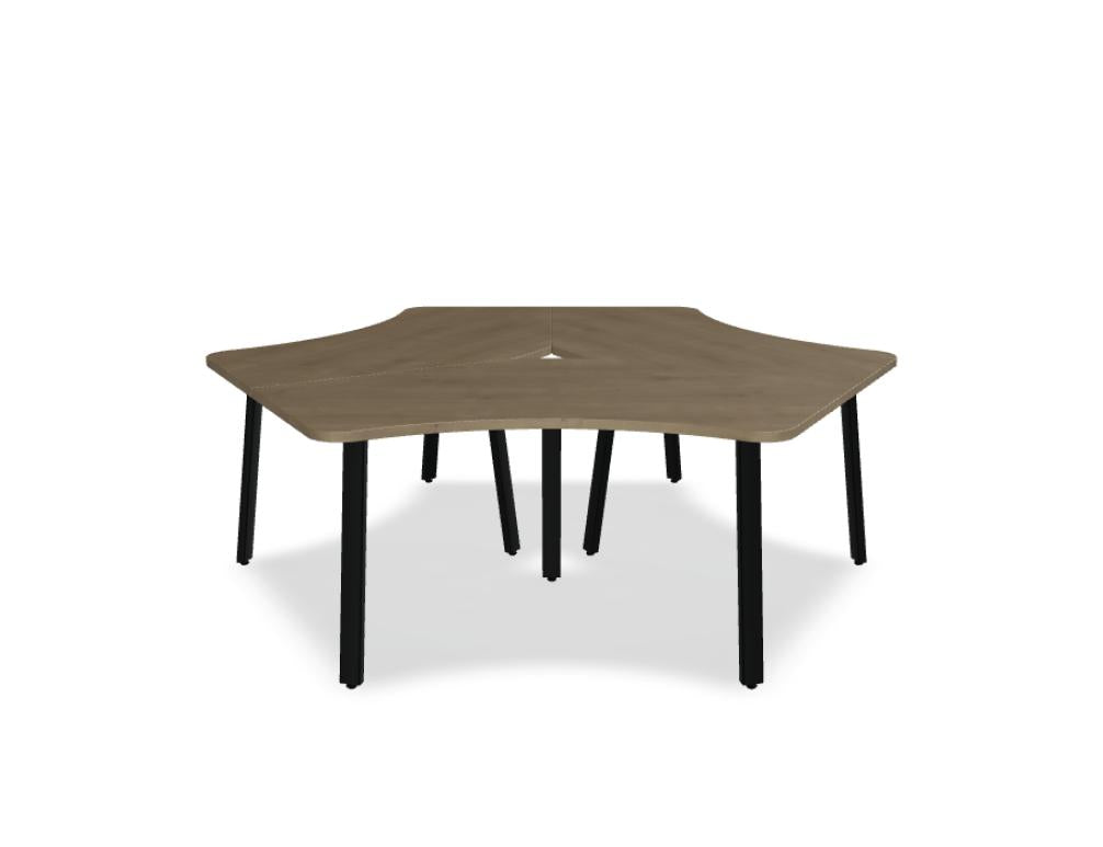 Ogi A Bench BAGZ12 - 3 Personen Team-Schreibtisch in Honigeiche präsentiert im Onlineshop von KAQTU Design AG. Schreibtisch ist von Mdd