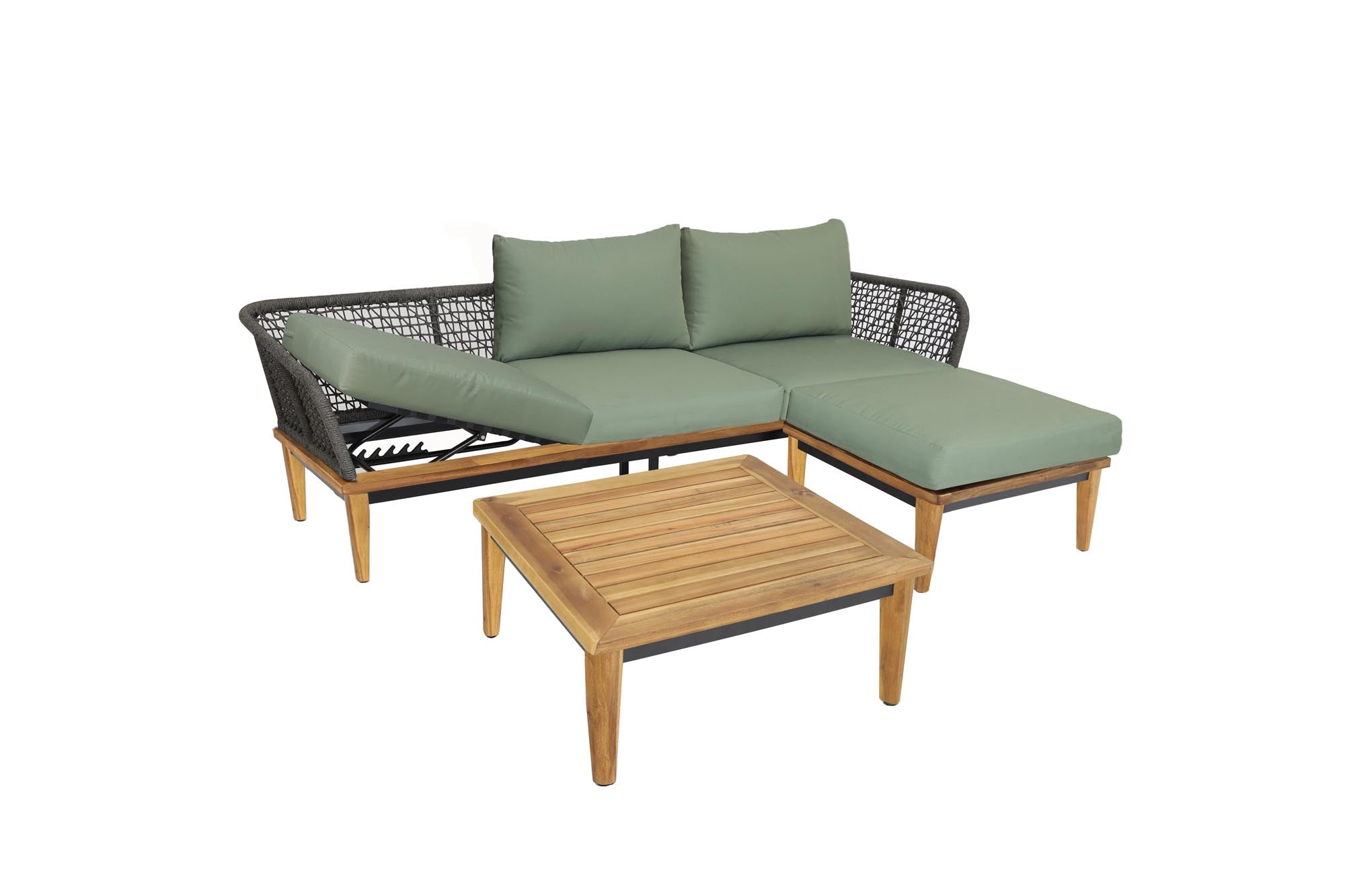Gartenlounge Locarno, Eckgarnitur klein in Akazie präsentiert im Onlineshop von KAQTU Design AG. Loungeset ist von Be Garden