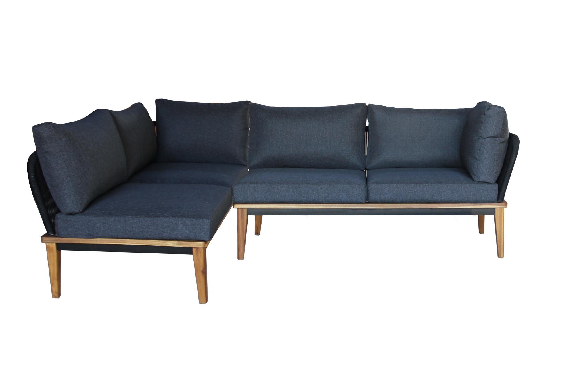 Gartenlounge Bellinzona mittel, 2x 2er Gartensofa in Teak finish präsentiert im Onlineshop von KAQTU Design AG. Loungeset ist von Be Garden