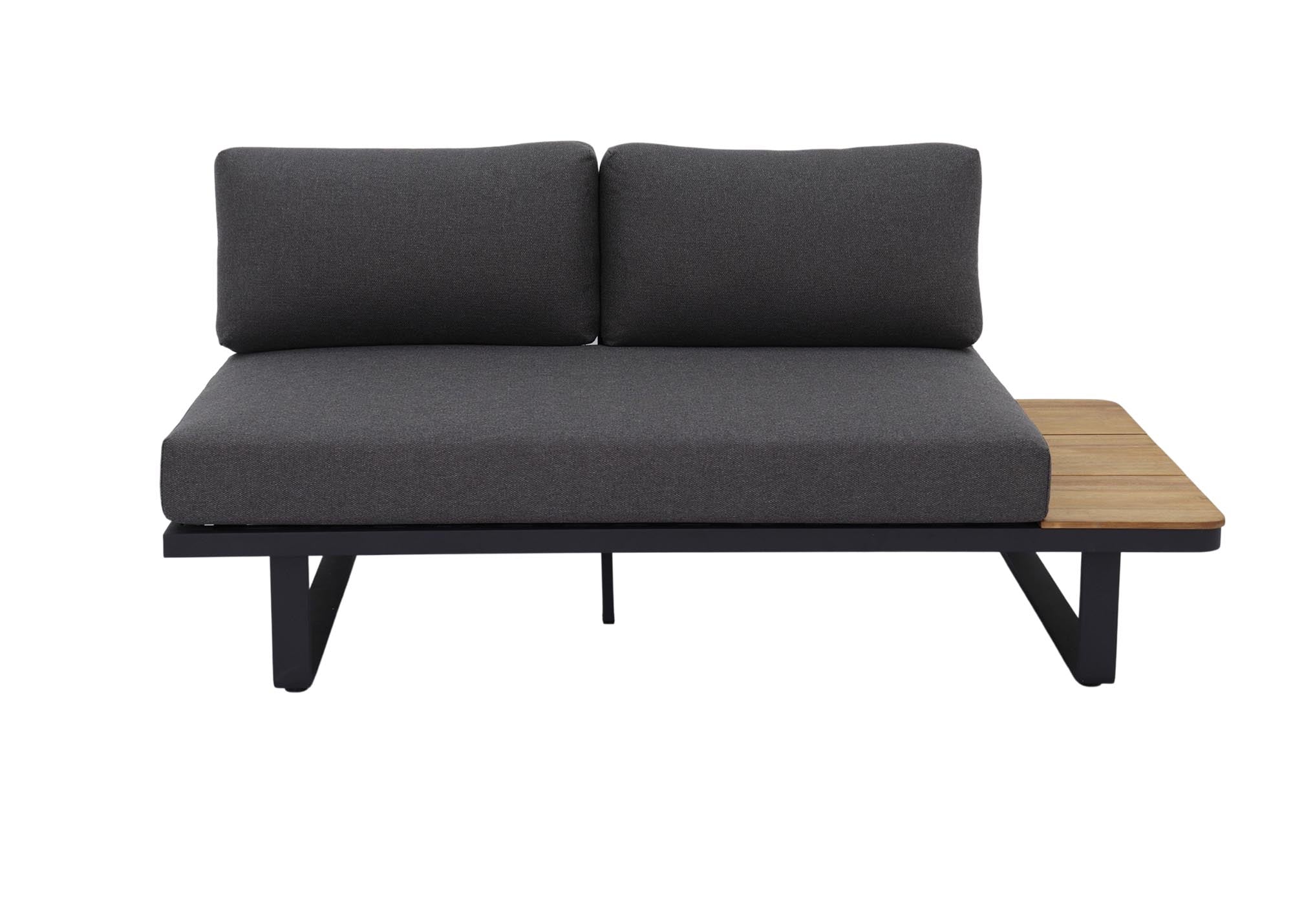 Gartensofa Silas, 2-Sitzer,  Alugestell schwarz in Akazie präsentiert im Onlineshop von KAQTU Design AG. Lounge Sofa ist von Be Garden
