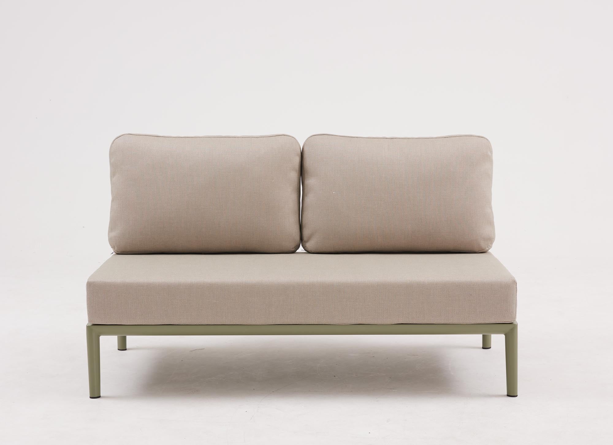 Gartensofa 2-Sitzer o. Armlehnen Fiore in Oliv-Grün präsentiert im Onlineshop von KAQTU Design AG. Lounge Sofa ist von Be Garden