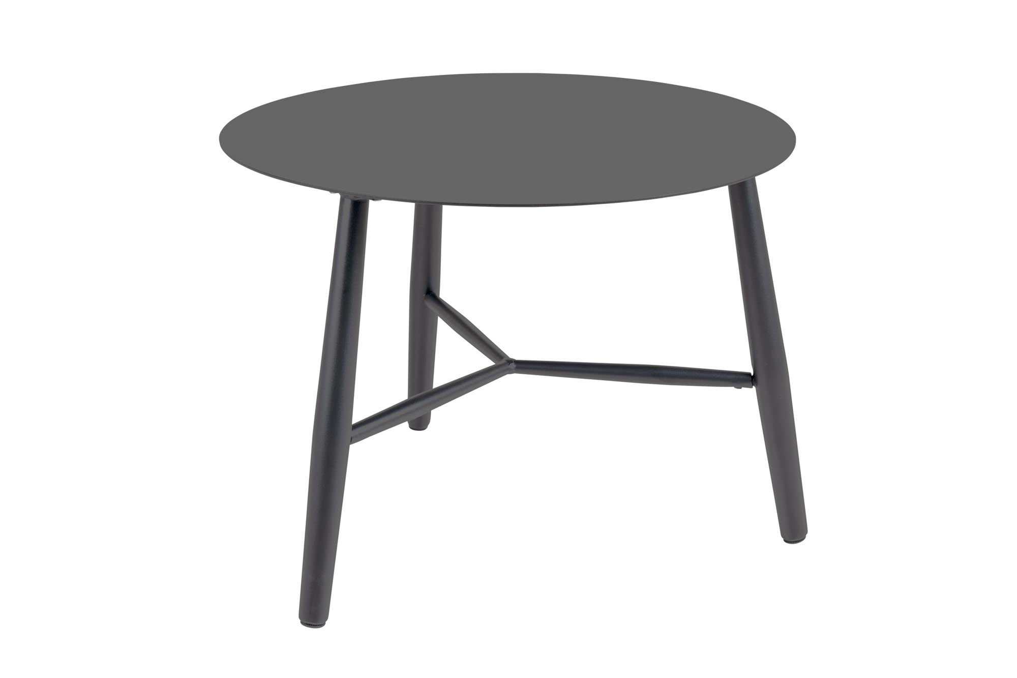 Moderner Beistelltisch Vannes in stilvollem Grau, ideal für Garten und Terrasse, bietet praktischen Platz für Getränke und Snacks im Freien.