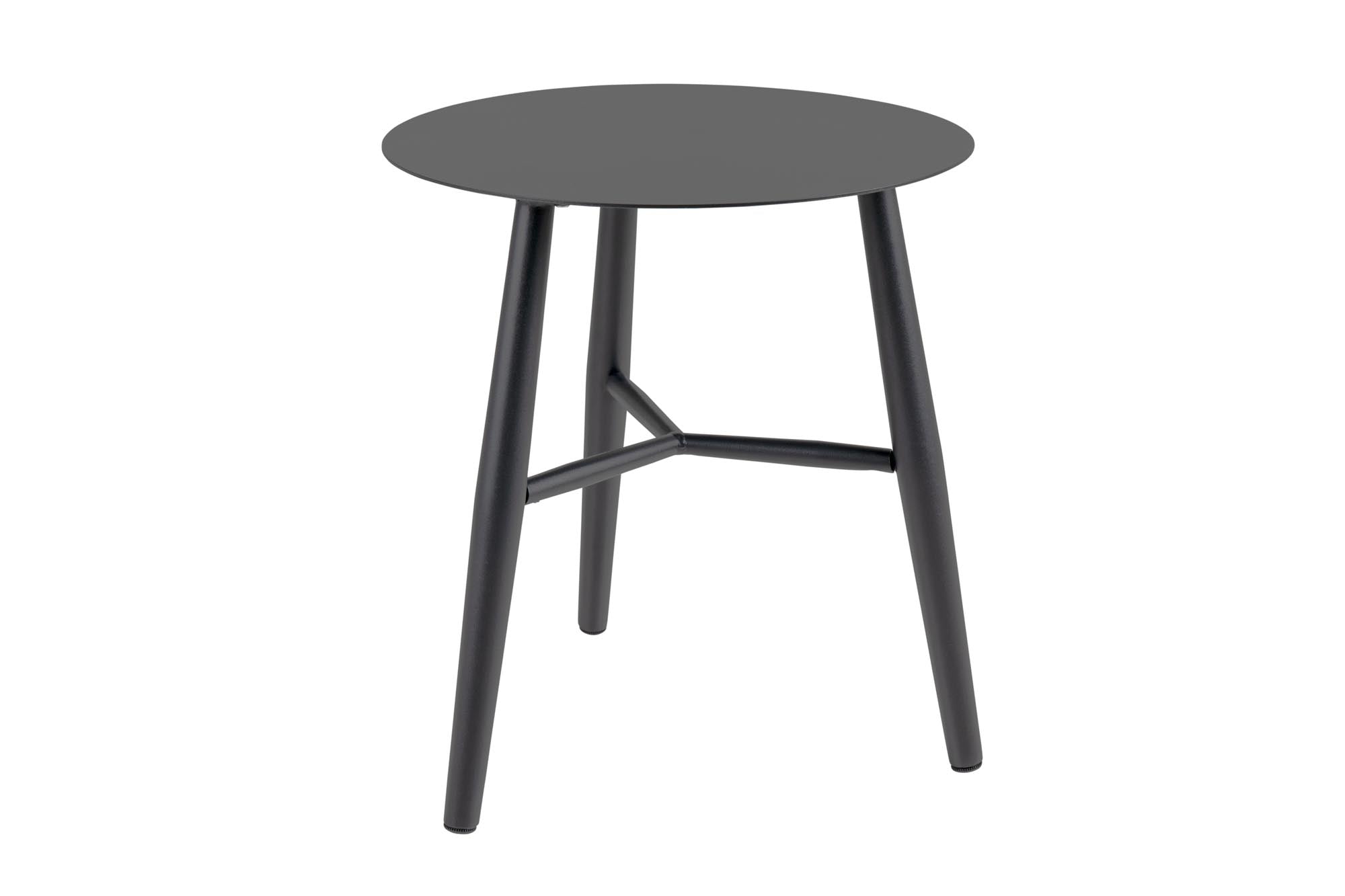 Stylischer Outdoor-Beistelltisch Vannes in Grau, ideal für Garten und Terrasse, bietet eine praktische Ablage für Getränke und Snacks.