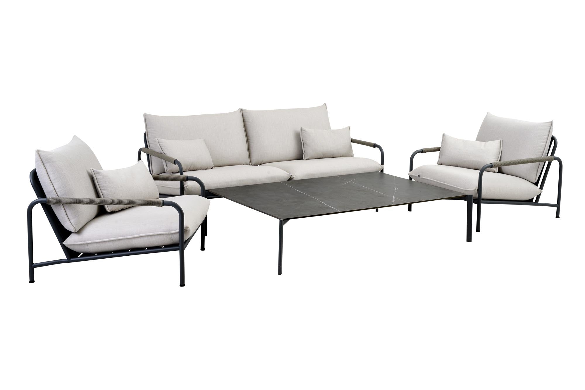 Gartenlounge-Set Lerberget  2 Sessel, 2.5 Sitzer und 1 Couchtisch in  präsentiert im Onlineshop von KAQTU Design AG. Loungetisch ist von Be Garden