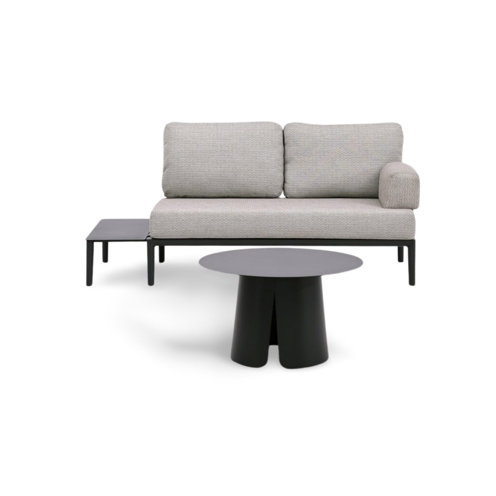 Elegantes 2-Sitzer Loungeset Fiore von Be Garden, perfekt für entspannte Momente im Garten, in modernem Anthrazit gehalten.
