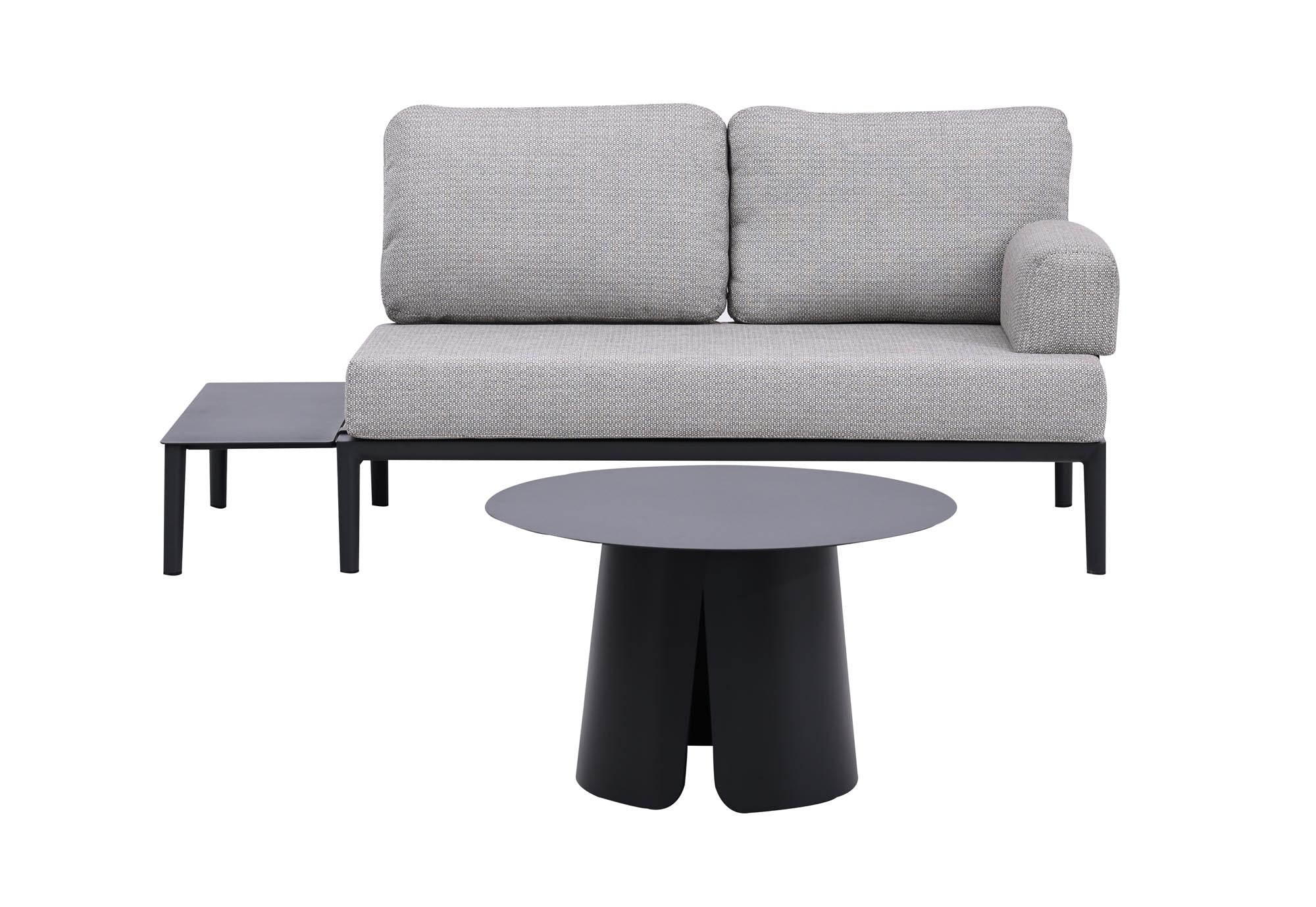 Stylisches modulares Loungeset Fiore von Be Garden, ideal für gemütliche Stunden im Freien, in schickem Anthrazit-Design.
