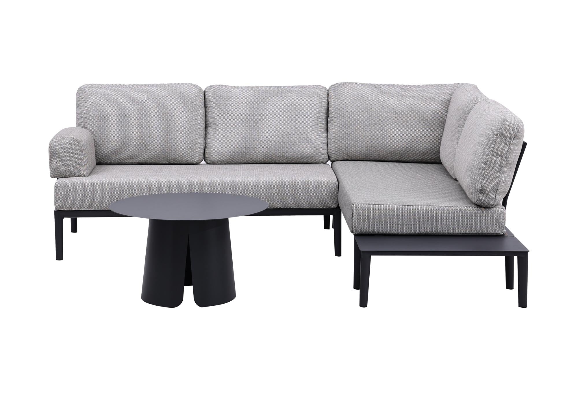 Elegantes XXL-Garten-Loungeset Fiore in Anthrazit, ideal für gesellige Runden mit 8 Personen, vereint Stil und Bequemlichkeit.
