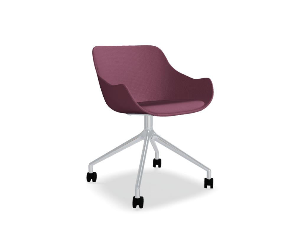 Baltic Classic BL4PP19K - Stuhl mit poliertem Aluminiumgestell in Rosen präsentiert im Onlineshop von KAQTU Design AG. Dreh-Schalenstuhl mit Rollen ist von Mdd