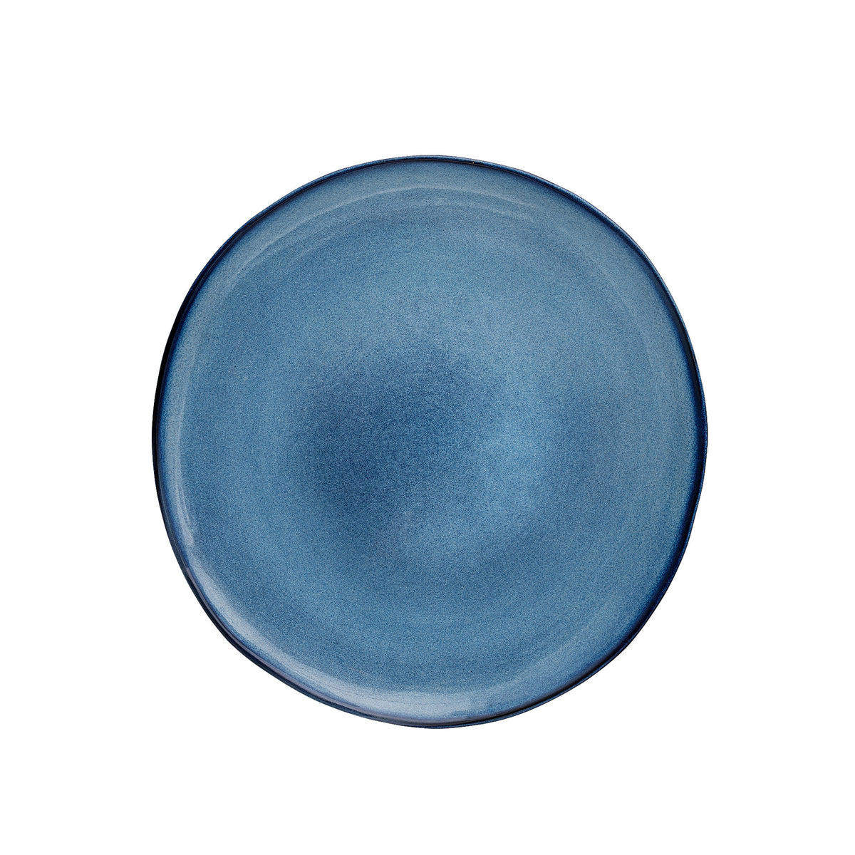 Sandrine Teller, Blau, Steingut in Blue präsentiert im Onlineshop von KAQTU Design AG. Teller ist von Bloomingville
