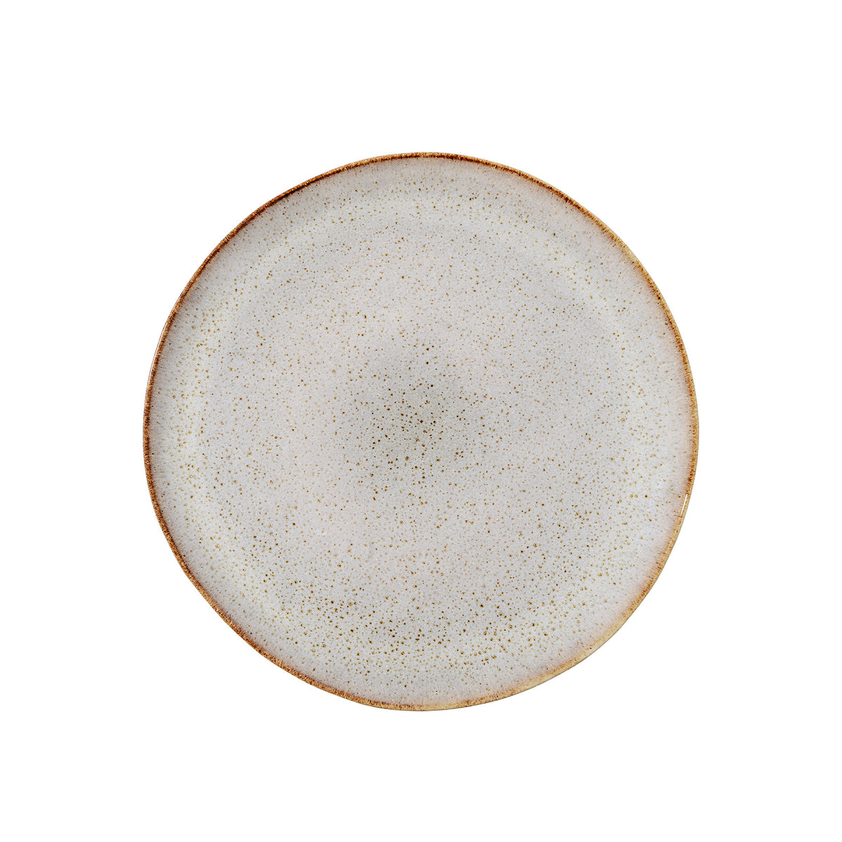 Runder Teller Sandrine in Beige aus Steingut mit reaktiver Glasur, handwerklich gefertigt von Bloomingville, Durchmesser 28.5cm.