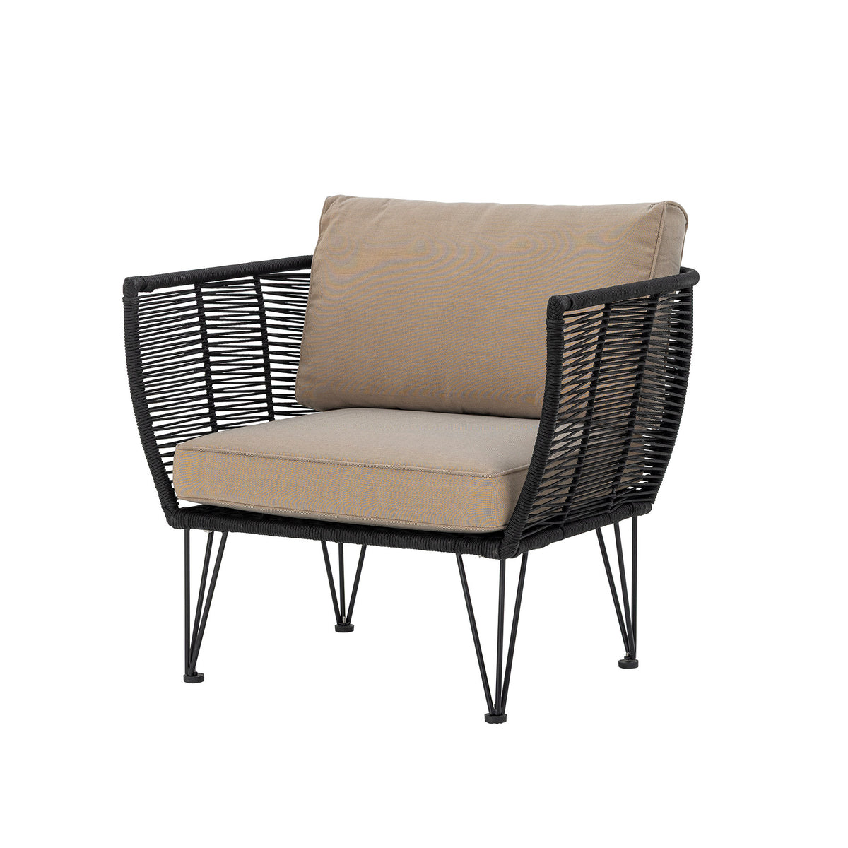 Mundo Loungesessel, Schwarz, Metall in Schwarz präsentiert im Onlineshop von KAQTU Design AG. Outdoor-Sessel ist von Bloomingville