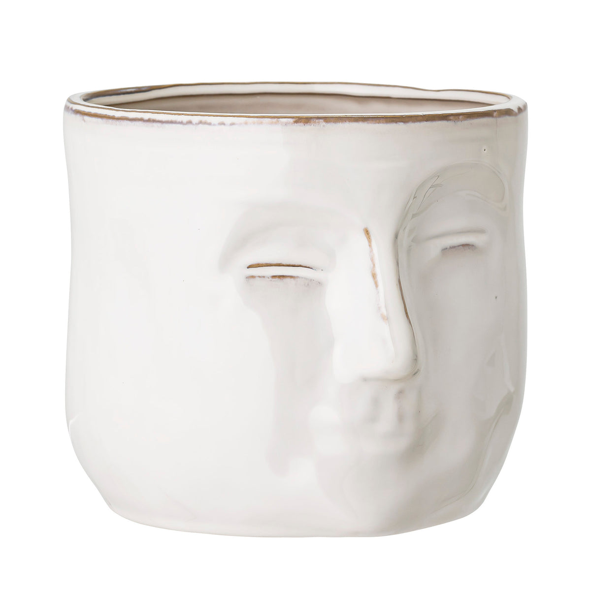 Ignacia Blumentopf, Weiá, Steingut in White präsentiert im Onlineshop von KAQTU Design AG. Blumentopf ist von Bloomingville