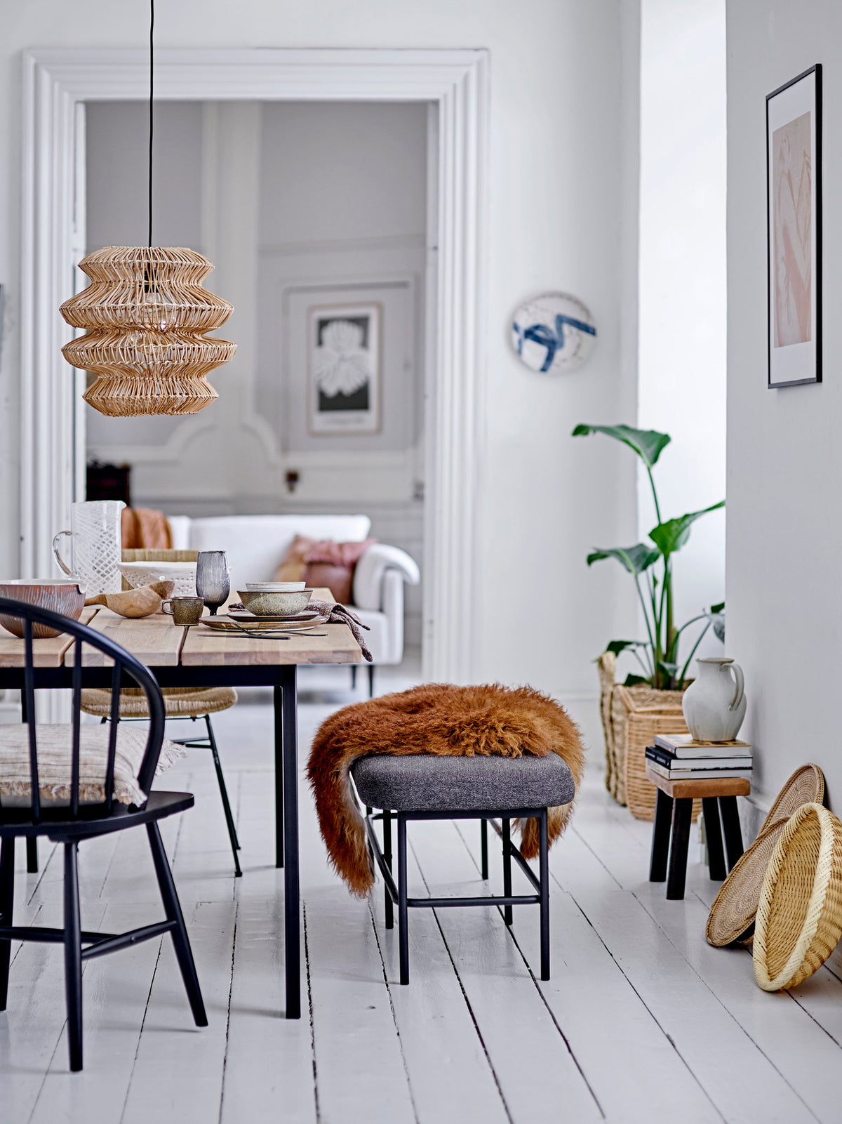 Ozcar Wanddekoration, Blau, Steingut in Blue präsentiert im Onlineshop von KAQTU Design AG. Wanddeko ist von Bloomingville