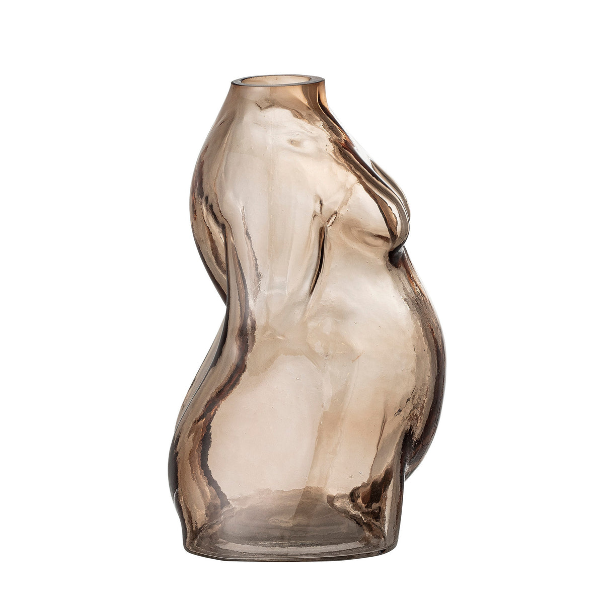 Evie Vase, Braun, Glas in Brown präsentiert im Onlineshop von KAQTU Design AG. Vase ist von Bloomingville