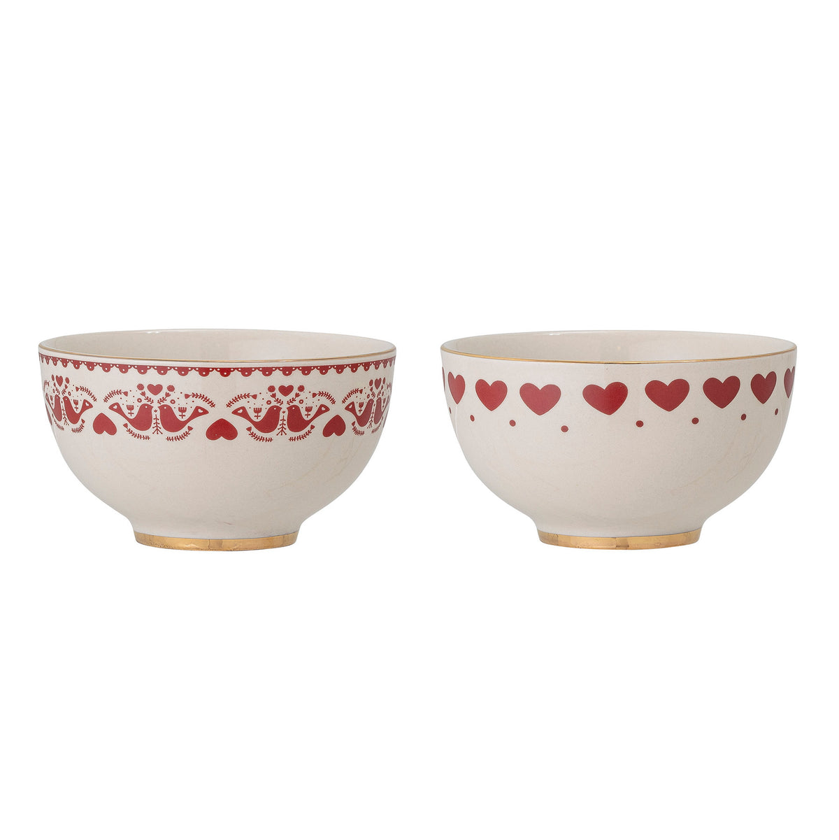 Jolly Schale, Rot, Steingut in Rot präsentiert im Onlineshop von KAQTU Design AG. Schale ist von Bloomingville