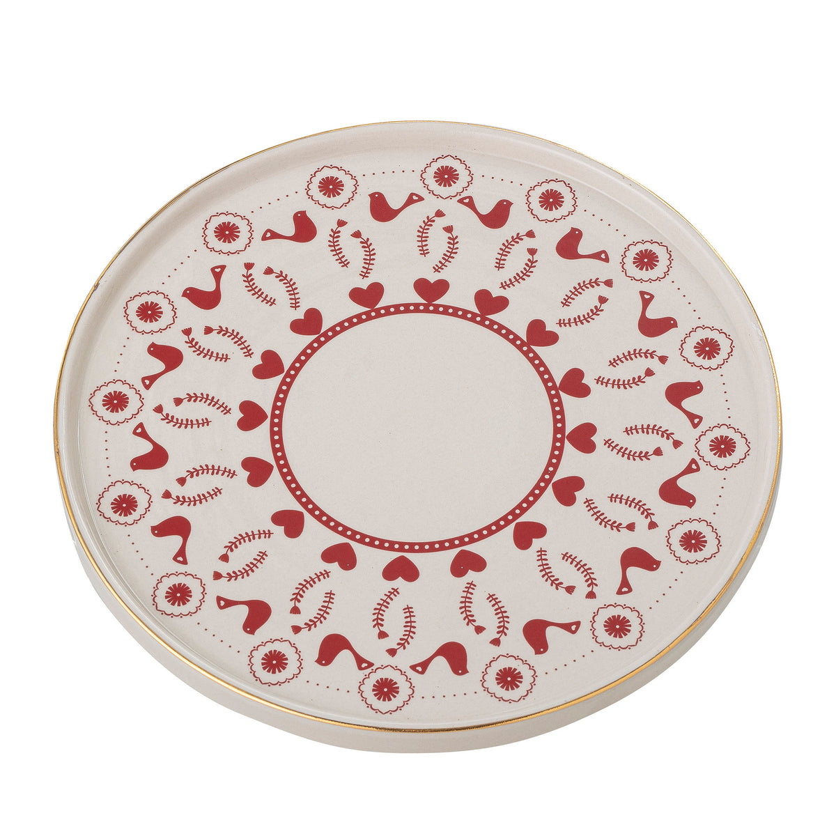Jolly Kuchenteller, Rot, Steingut in Red präsentiert im Onlineshop von KAQTU Design AG. Kuchenuntersatz ist von Bloomingville