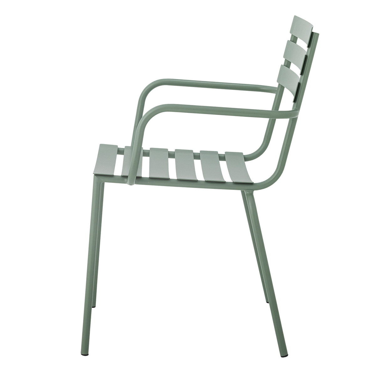 Monsi Esszimmerstuhl, Grün, Verzinktes Metall in Green präsentiert im Onlineshop von KAQTU Design AG. Gartenstuhl mit Armlehnen ist von Bloomingville