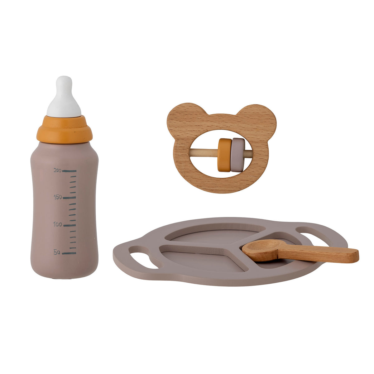 Riina Spielset, Grau, FSC® 100%, Beech in Grey präsentiert im Onlineshop von KAQTU Design AG. Spiele Kids ist von Bloomingville Mini