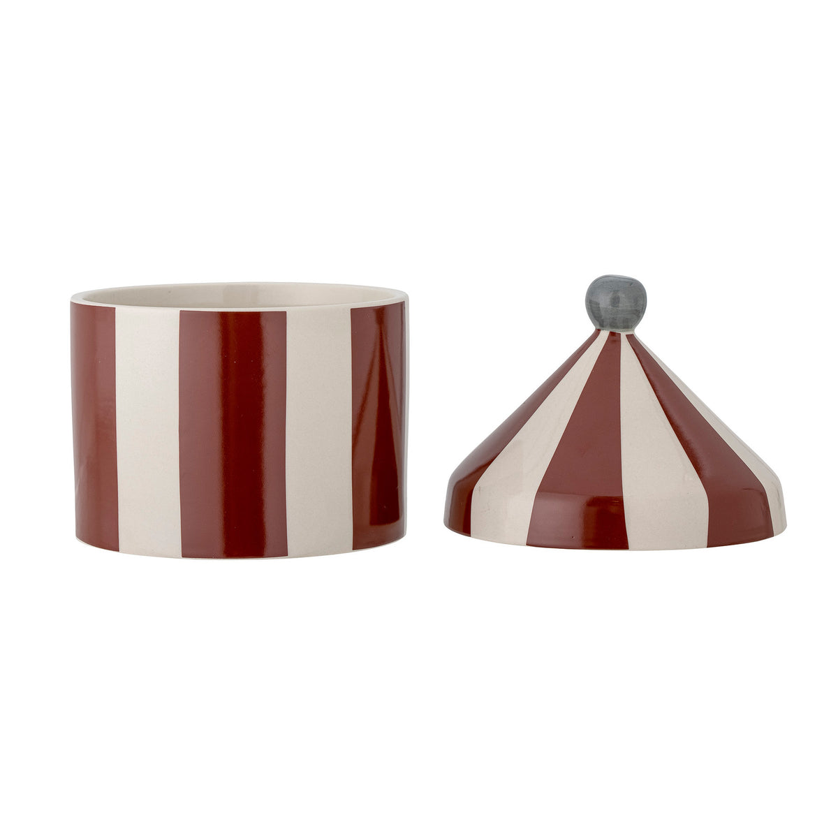 Cimmi Aufbewahrungsbox mit Deckel, Rot, Steingut in Red präsentiert im Onlineshop von KAQTU Design AG. Aufbewahrungsboxen ist von Bloomingville Mini
