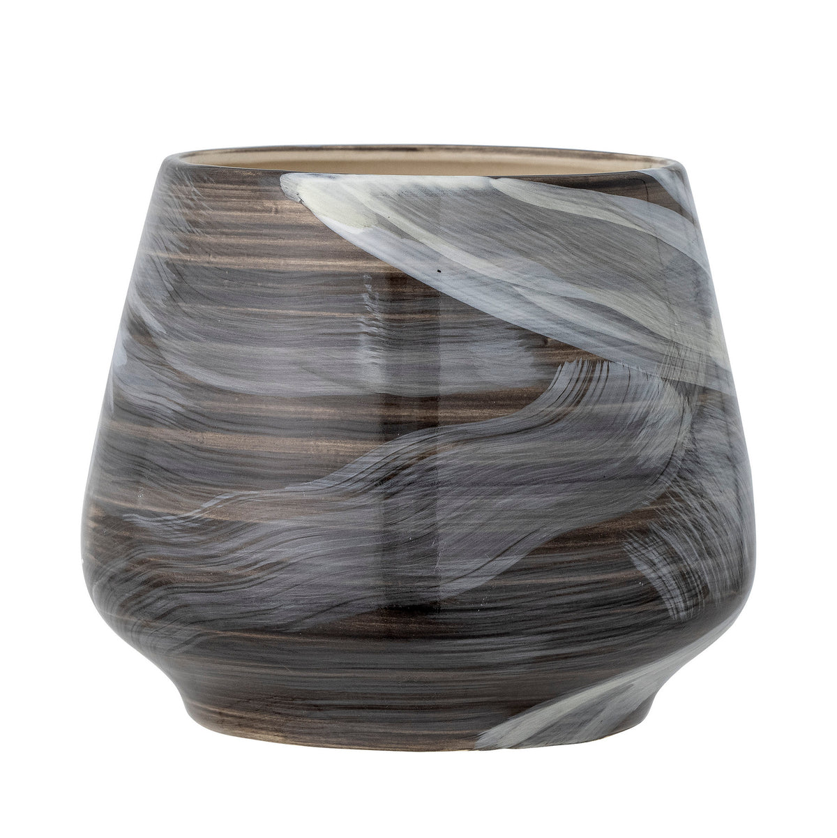Skjalm Blumentopf, Braun, Steingut in Brown präsentiert im Onlineshop von KAQTU Design AG. Blumentopf ist von Bloomingville