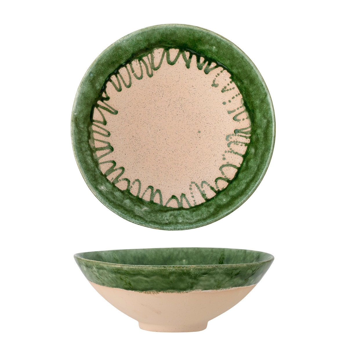Moez Schale, Grün, Steingut in Green präsentiert im Onlineshop von KAQTU Design AG. Schale ist von Bloomingville