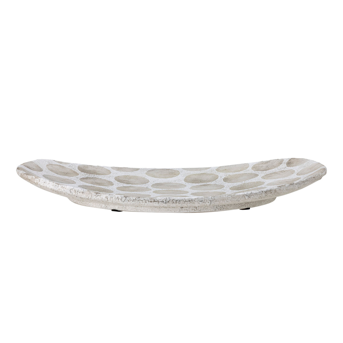 Weisses Tablett Felan aus Terrakotta von Bloomingville mit Muster