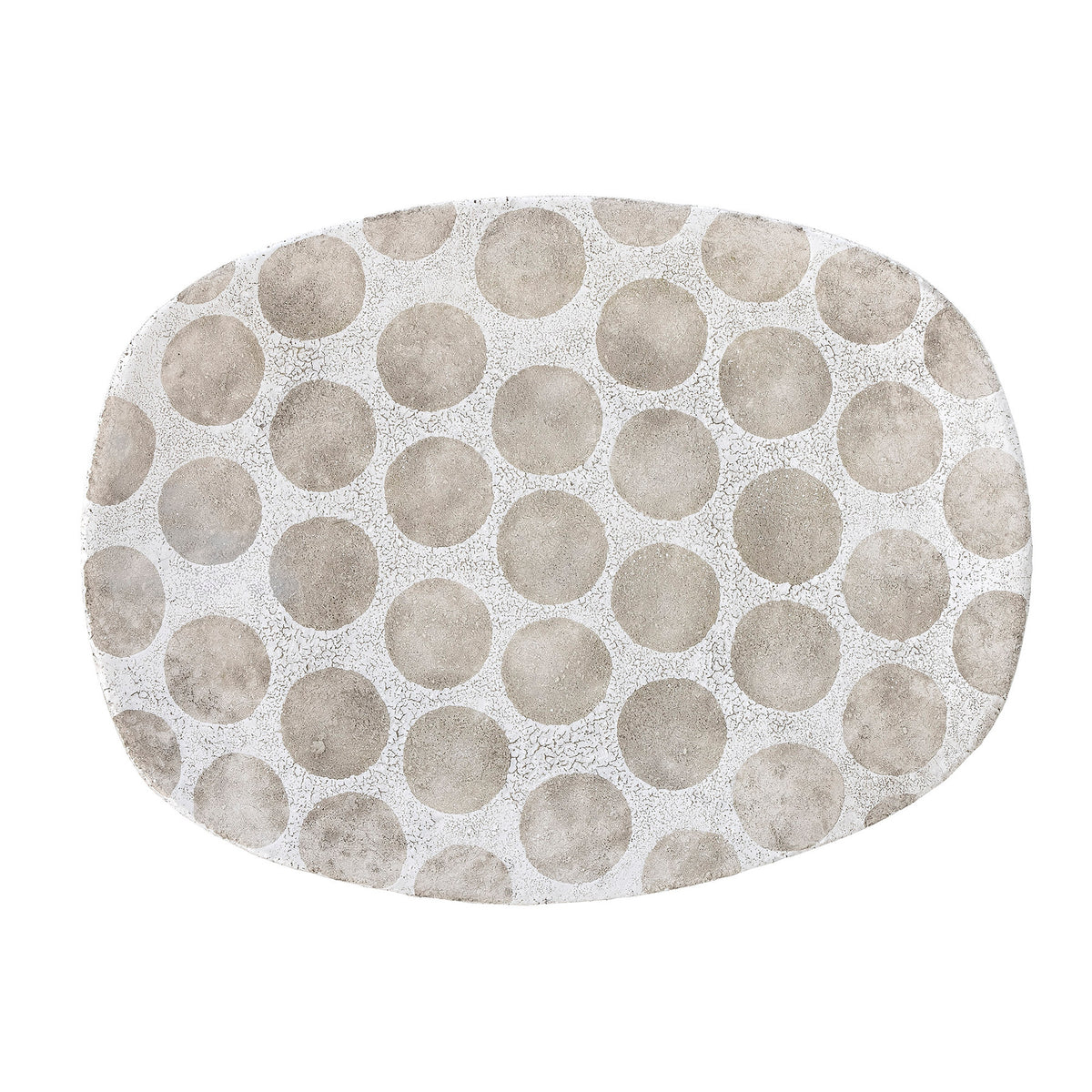 Weisses Tablett Felan aus Terrakotta von Bloomingville mit Muster
