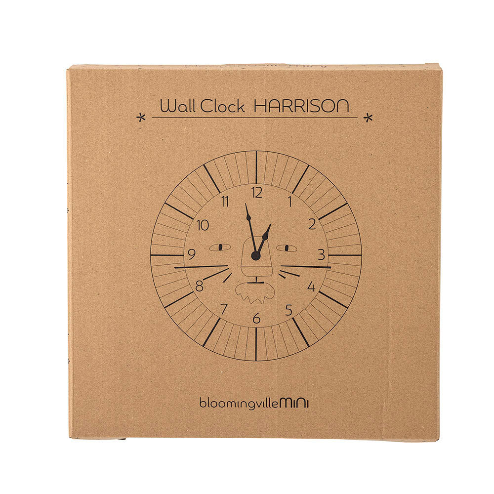 Harrison Wanduhr, Braun, MDF in Brown präsentiert im Onlineshop von KAQTU Design AG. Wanduhr ist von Bloomingville Mini