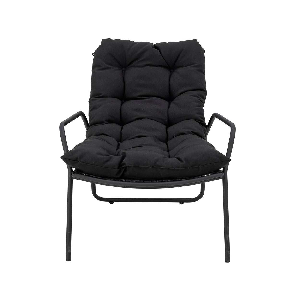 Boel Liegestuhl, Schwarz, Metall in Black präsentiert im Onlineshop von KAQTU Design AG. Outdoor-Sessel mit Armlehnen ist von Bloomingville