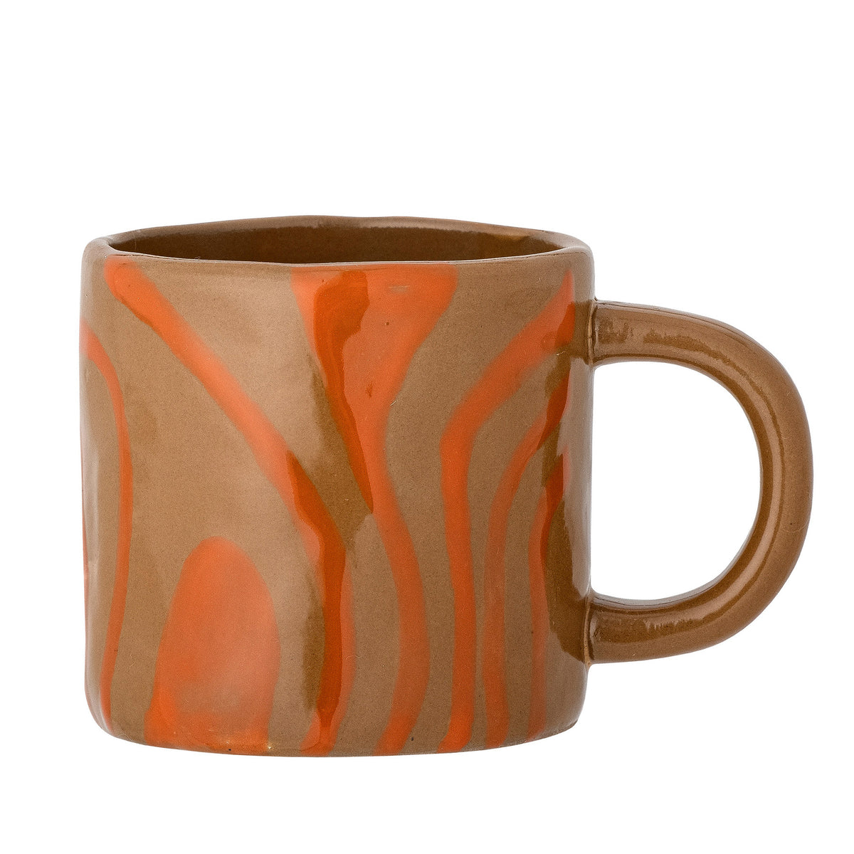 Ninka Becher, Orange, Steingut in Orange präsentiert im Onlineshop von KAQTU Design AG. Tasse ist von Bloomingville