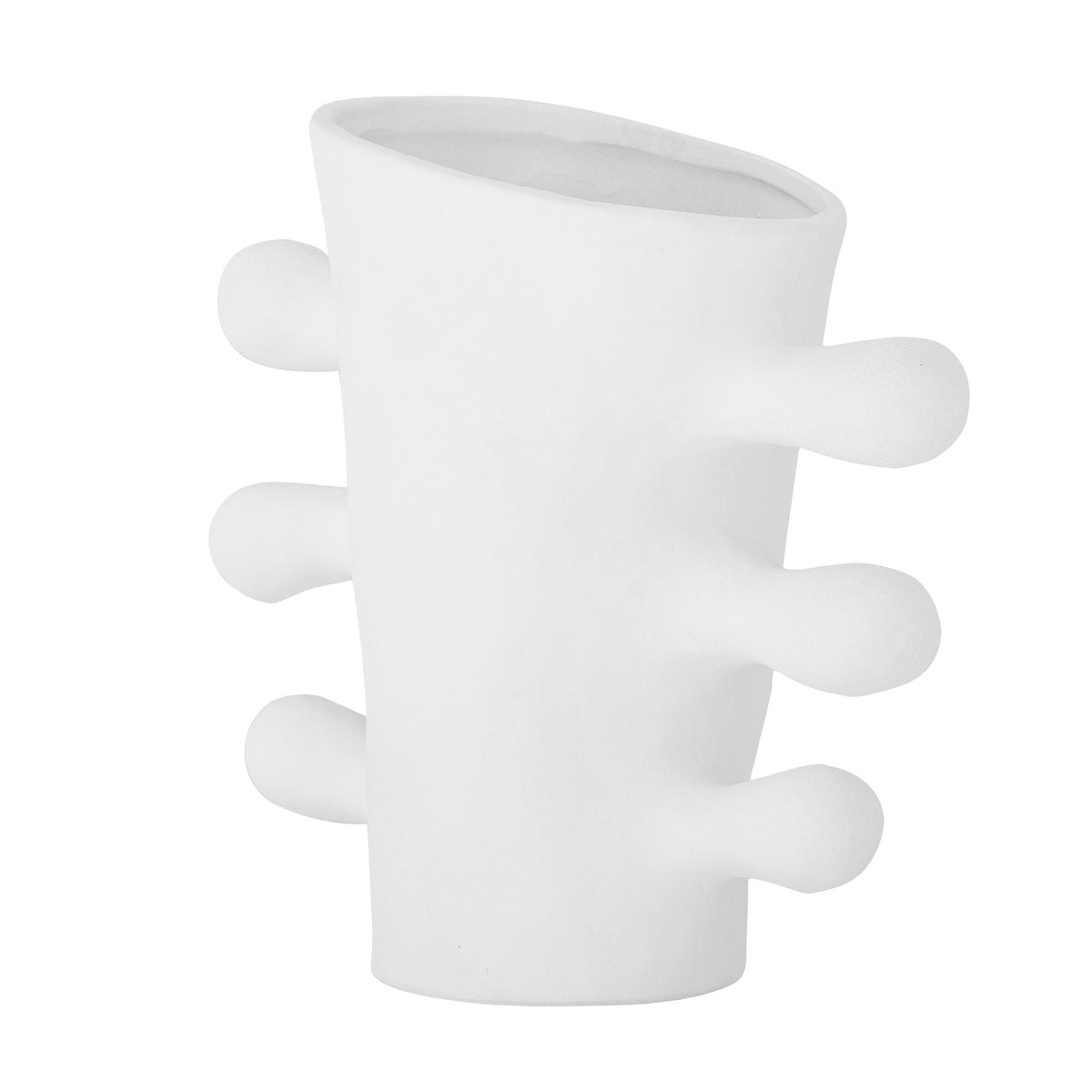 Pernilla Vase, Weiá, Steingut in White präsentiert im Onlineshop von KAQTU Design AG. Vase ist von Bloomingville