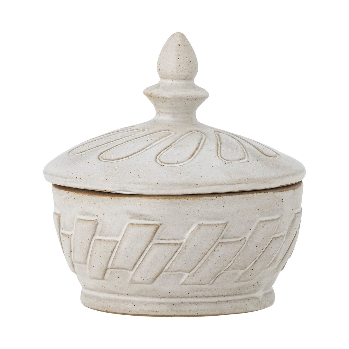 Pauline Gefäss mit Deckel, Natur, Steingut in Natur präsentiert im Onlineshop von KAQTU Design AG. Wasserkrüge ist von Bloomingville