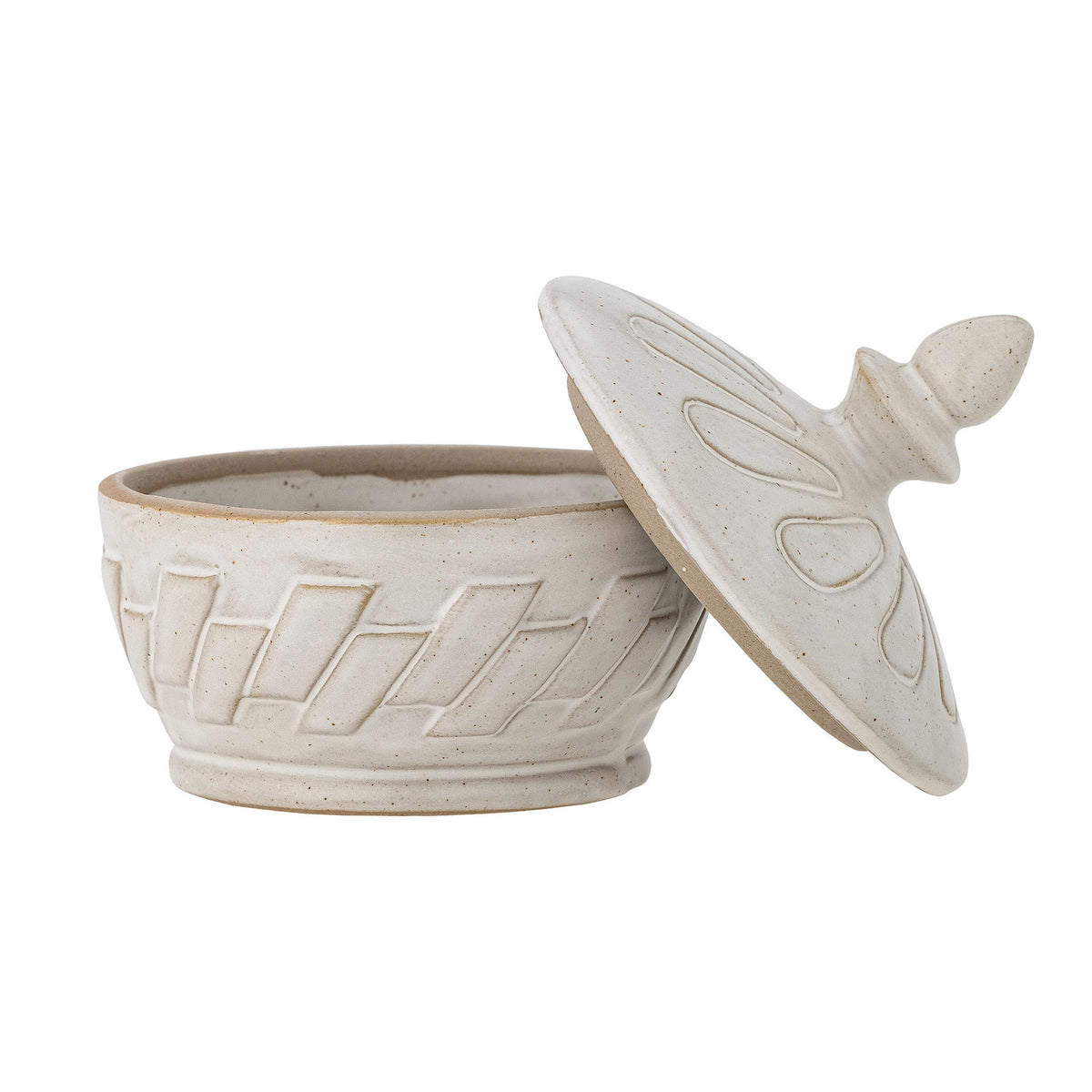 Pauline Gefäss mit Deckel, Natur, Steingut in Natur präsentiert im Onlineshop von KAQTU Design AG. Wasserkrüge ist von Bloomingville