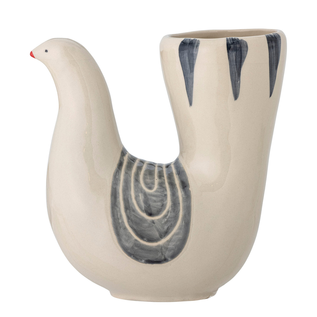 Trudy Vase, Weiss, Steingut in Weiss präsentiert im Onlineshop von KAQTU Design AG. Vase ist von Bloomingville