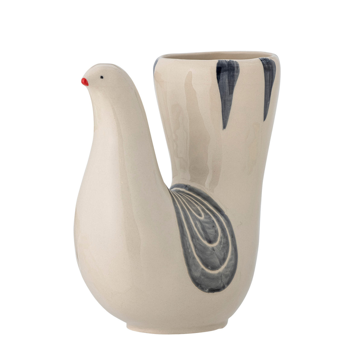 Trudy Vase, Weiss, Steingut in Weiss präsentiert im Onlineshop von KAQTU Design AG. Vase ist von Bloomingville