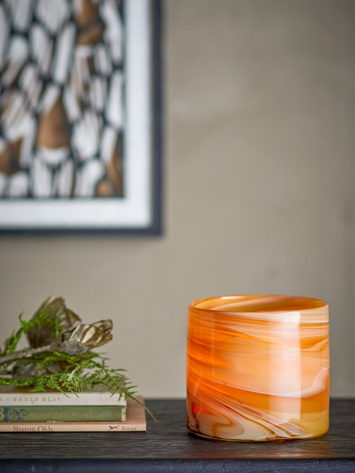 Sylas Teelichthalter, Orange, Glas in Orange präsentiert im Onlineshop von KAQTU Design AG. Teelichthalter ist von Bloomingville