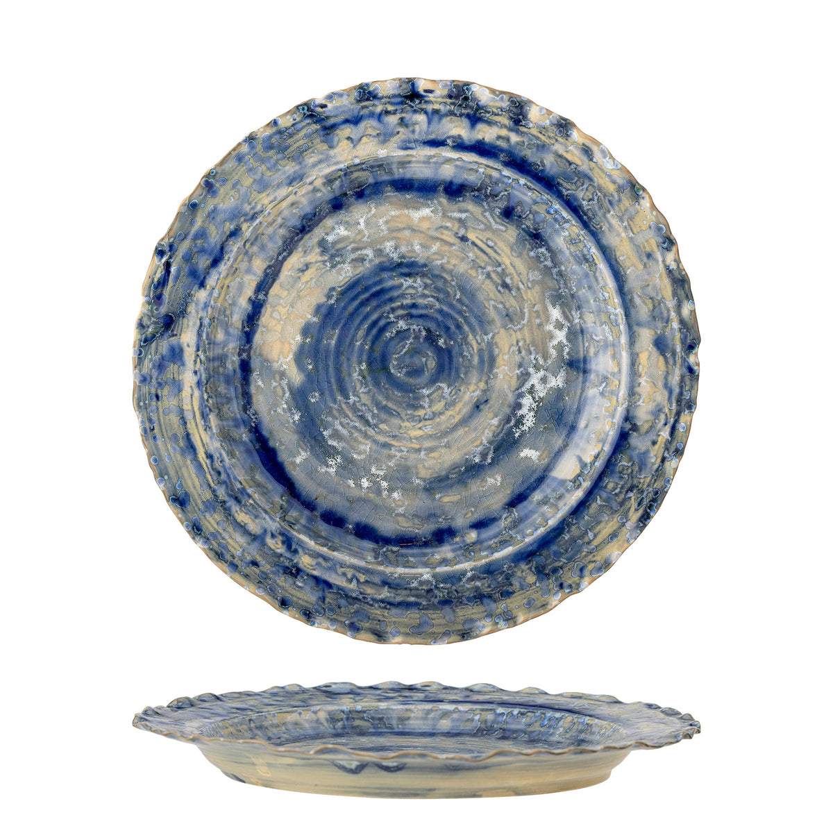 Rowan Servierplatte, Blue, Steingut in Blau präsentiert im Onlineshop von KAQTU Design AG. Servierplatten ist von Creative Collection