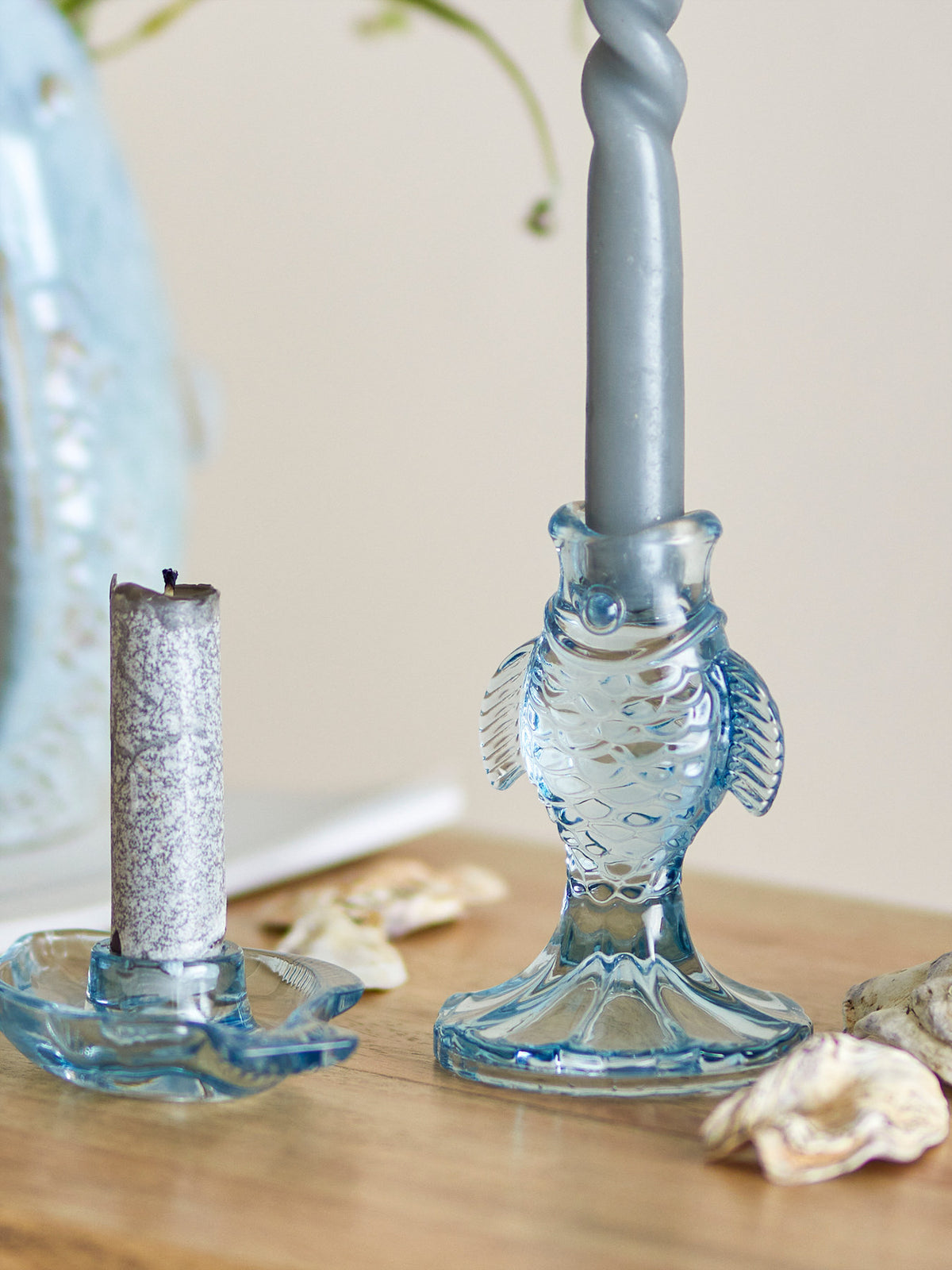 Linley Kerzenhalter, Blau, Glas in Blau präsentiert im Onlineshop von KAQTU Design AG. Kerzenständer ist von Creative Collection