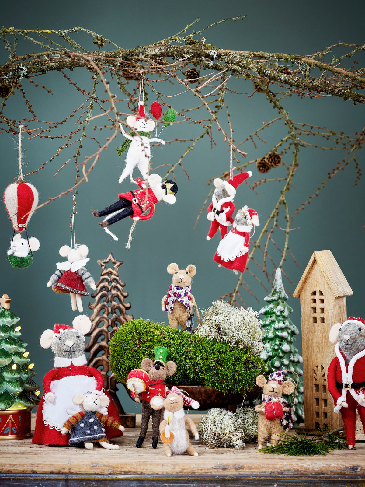 Peo Ornament, Grün, Wolle in Grün präsentiert im Onlineshop von KAQTU Design AG. Ornament ist von Bloomingville