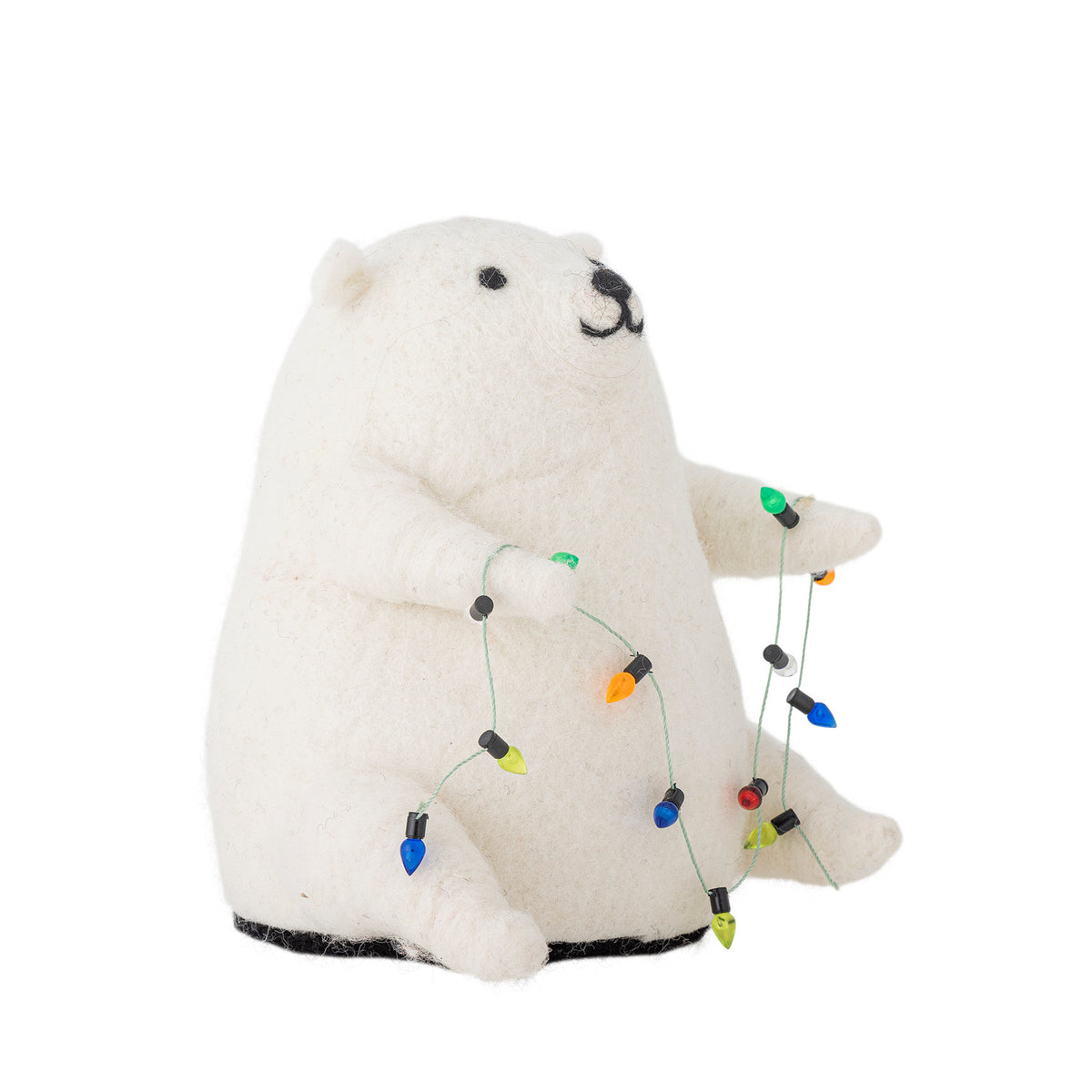 Wally Deko mit Licht, Weiss, Wolle in Weiss präsentiert im Onlineshop von KAQTU Design AG. Kunstgegenstände ist von Bloomingville