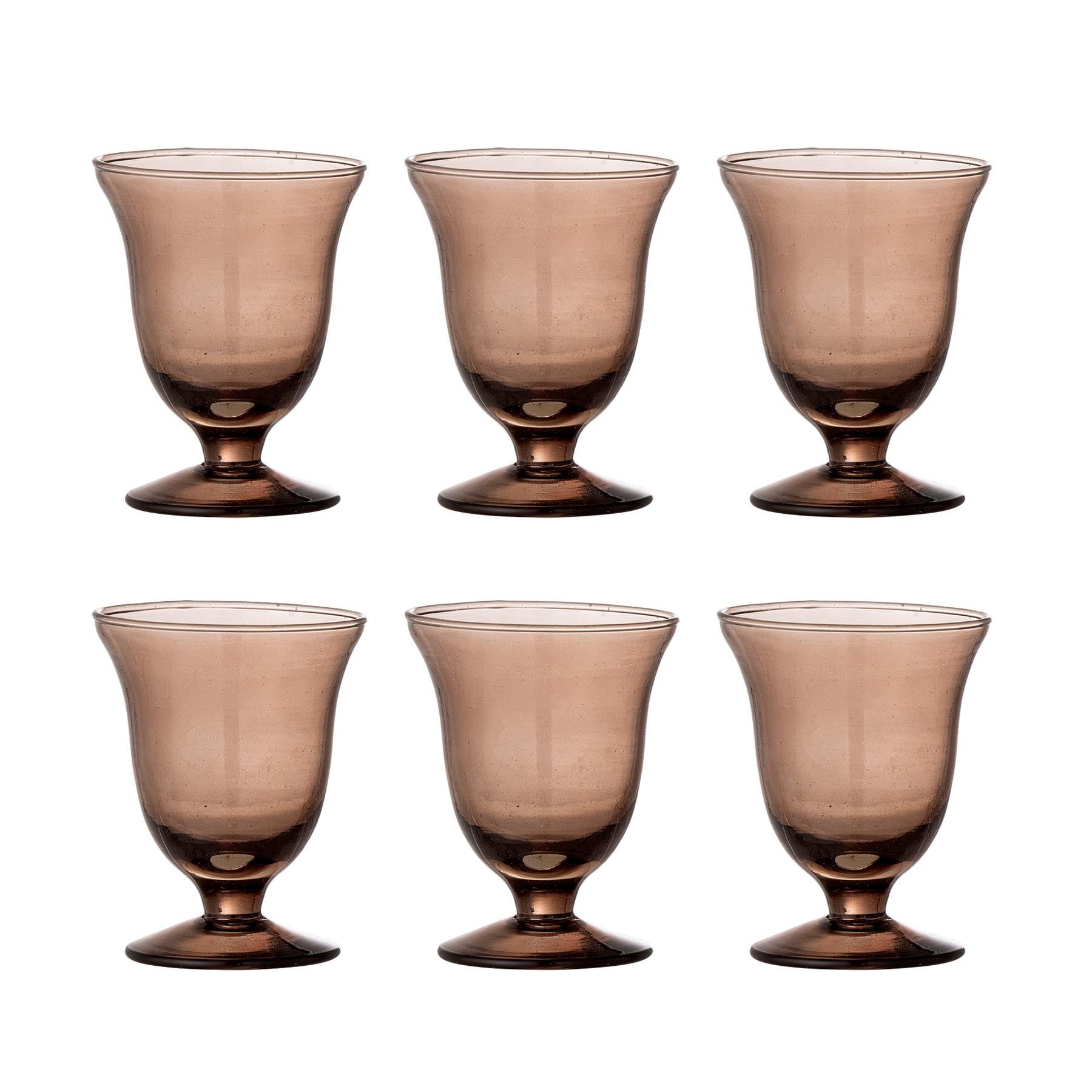 Florentine Weinglas, Multipack, Braun, Recyceltes Glas in Brown präsentiert im Onlineshop von KAQTU Design AG. Glas ist von Bloomingville