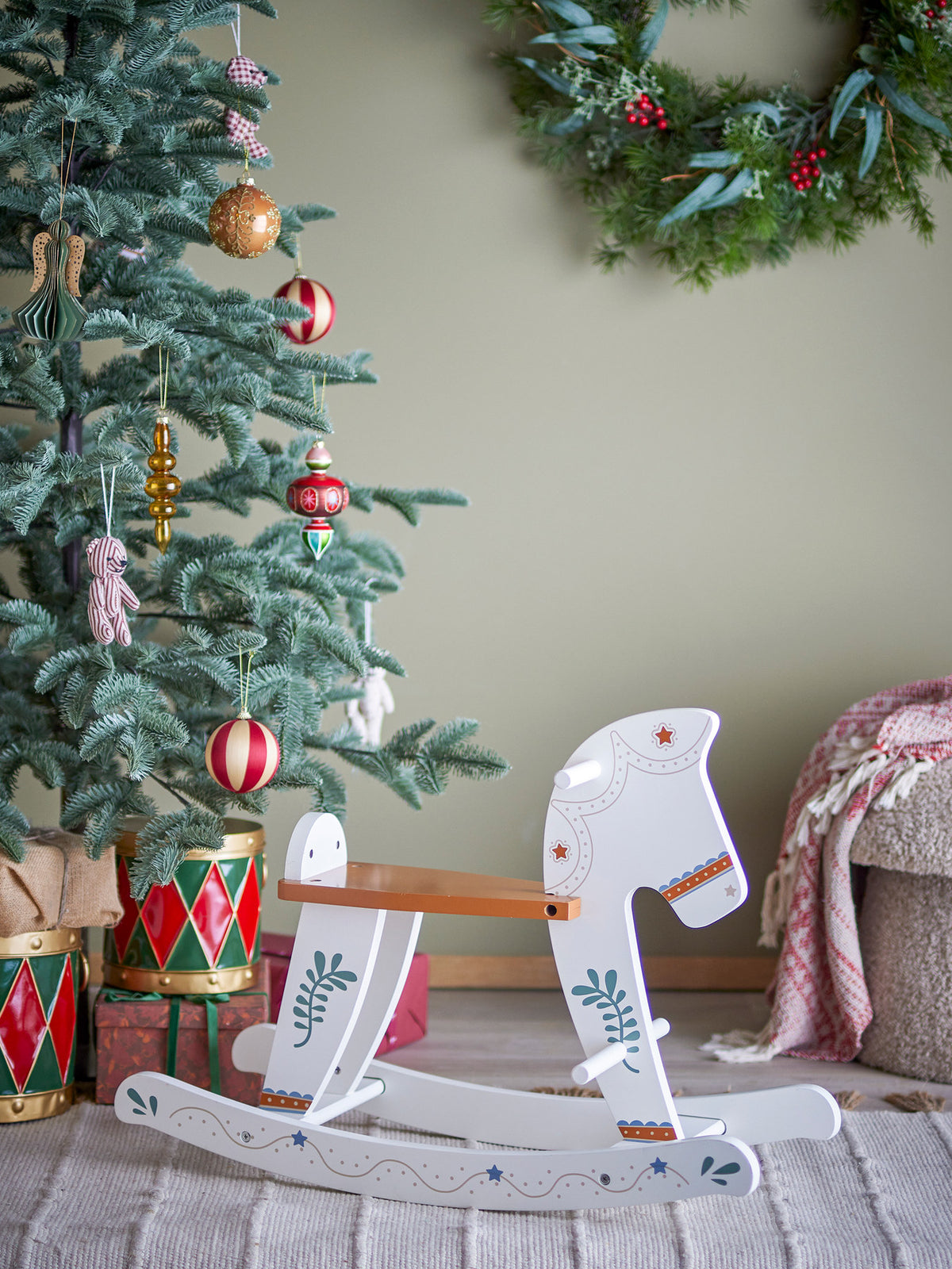 Ruddy Schaukelspielzeug, Pferd, Weiss, MDF in Weiss präsentiert im Onlineshop von KAQTU Design AG. Spielzeug ist von Bloomingville Mini