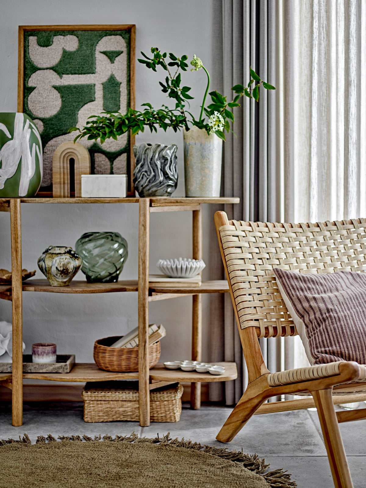 Longton Wanddekoration, Grün, Wolle in Grün präsentiert im Onlineshop von KAQTU Design AG. Wanddeko ist von Bloomingville