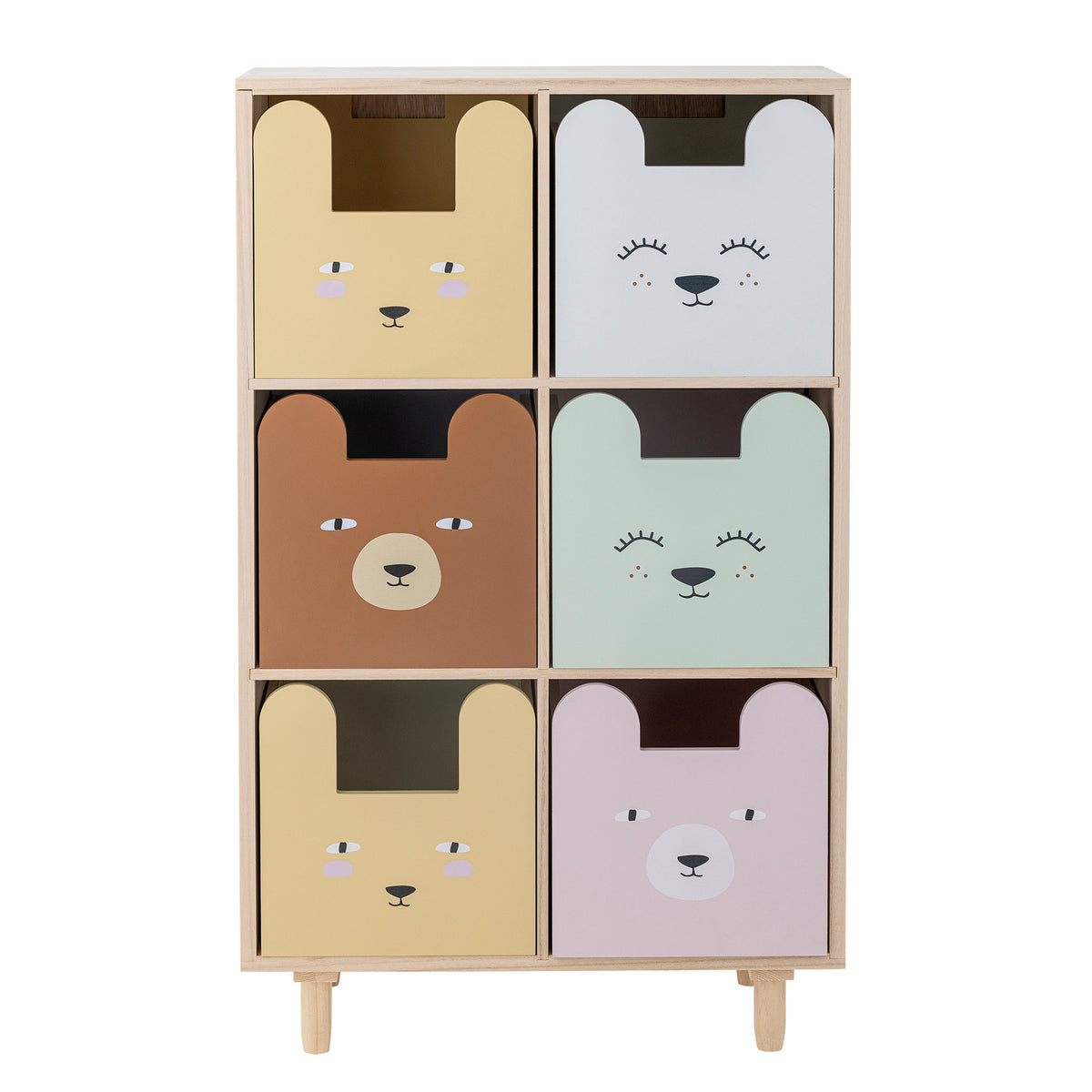 Calle Bücherregal mit Schubladen, Natur, Paulownia in Natur präsentiert im Onlineshop von KAQTU Design AG. Standregal ist von Bloomingville Mini