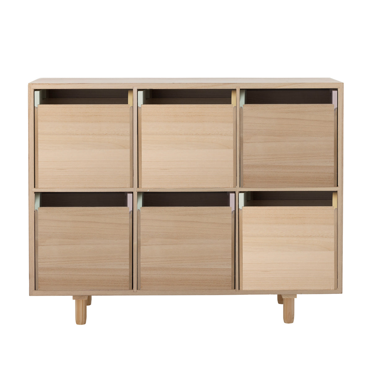 Calle Bücherregal mit Schubladen, Natur, Paulownia in Natur präsentiert im Onlineshop von KAQTU Design AG. Standregal ist von Bloomingville Mini