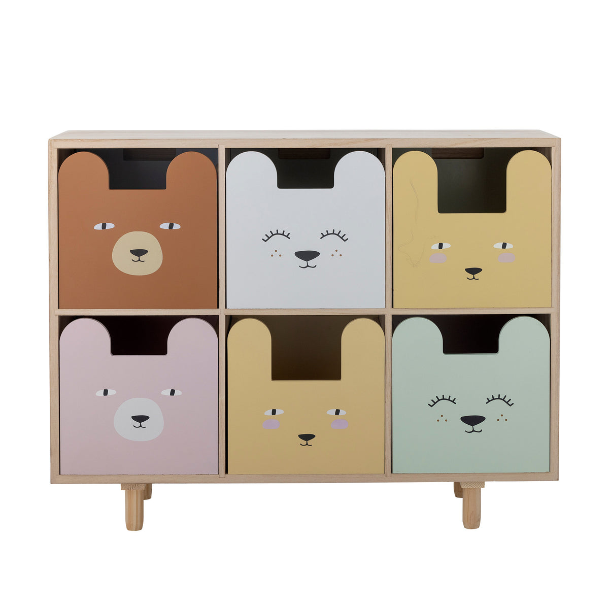 Calle Bücherregal mit Schubladen, Natur, Paulownia in Natur präsentiert im Onlineshop von KAQTU Design AG. Standregal ist von Bloomingville Mini